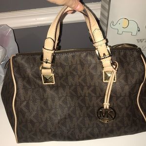 AUTHENTIC Michael Kors brown monogram large purse